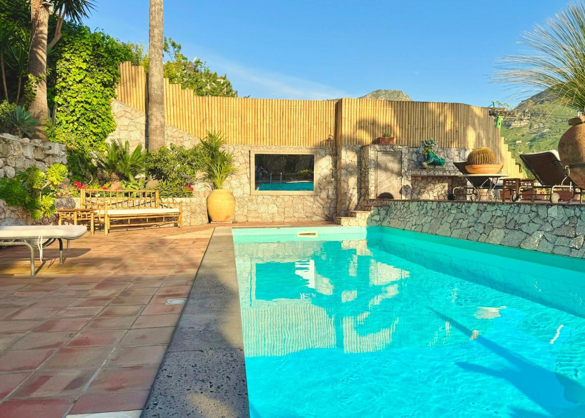Villa Lou Taormina Private Villa With Panoramic Sea View Pool Exterior foto